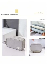 1pc Toiletry Bag Oxford Fabric With Dividers Ion Material Solid Color For Business Trip Large Capacity And Easy Carry Clutch Bag Handbag Wristlet Bag Square Bag Gift Hand Bag Men Laptop Thanksgiving V