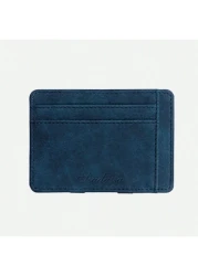 Matte Leather Magic Wallet Card Holder Zipper Coin Purse For Men Vintage Funny Gifts Travel Christmas Holiday Thanksgiving Gifts For Men Vacation Hiking Men Gifts Laptop Winter Large Capacity Multi Fu