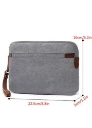 1 Pc Casual Canvas Men Clutch Wrist Bag With Faux Leather Wallet Men Handbag Clutch Bag Long Wallet Coin Purse Phone Bag For Travel And Business Multi Colors Available Purse Essentials