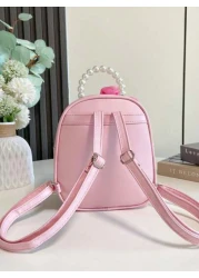 low tea 1pc Shiny Sequin Fabric Backpack Fashionable Shellfish Sequins Cartoon Princess Design School Bag Travel Daypack Backpack Backpack School Backpack Rucksack School Bag Bookbag Bag Dinosaur Bag