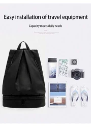 1pc Boys And Girls School Backpack Waterproof Large Capacity Sports Backpack With Shoe Compartment Fashion Solid Color Casual Backpack Suitable For Outdoor Outing Travel Hiking Stadium Sports Universi