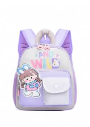 Kids New Cute Cartoon Pattern Print Color Block Nylon Backpack Versatile Large Capacity Zipper Closure Outdoor Travel Vacation Backpacks Lightweight Casual Multi Pocket Campus Bookbag For Kindergarten