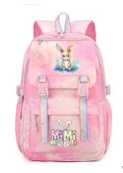 Cute Rabbit Print Lightweight Backpack With Adjustable Straps Multiple Pockets Organizer Compartments Fashionable School Bag For Rewards And Incentives Campus Backpack