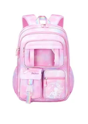 1pc Dream Girl Backpack Multi Pocket Children Backpack Cute Student School Bag Casual Durable Lightweight Travel Bag With Front Transparent Pocket And Anti Theft Pocket Ideal Birthday Gift For Girls G