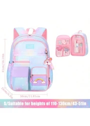 حقيبة ظهر مدرسية أنيقة خفيفة الوزن و بسعة كبيرة مصنوعة من النايلون مع جيوب متعددة للبنات والأولاد والسفر العا