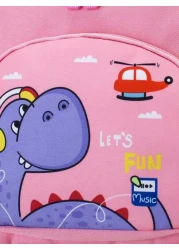 1pc Kids Cute Cartoon Green Dragon Print Backpack With Wide Strap Back Support Design Suitable For School Daily Use