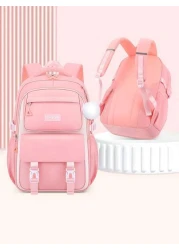 1pc Large Capacity Purple Pink Girl s Backpack Ideal For School Outdoor Trips Lightweight Comfortable Multi Purpose With Pendant Perfect Birthday Gift For Girls Must Have For Back To School