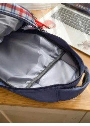 حقيبة ظهر سانريو هالو كيتي نمط اسكتلندي كبيرة السعة خفيفة الوزن للطالبات الجامعيات، تصميم مختص، مثالية للفصو