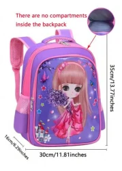 1pc Cute Easter Bunny Backpack Adorable Princess School Bag Cartoon Bookbag Large Capacity Student Backpack