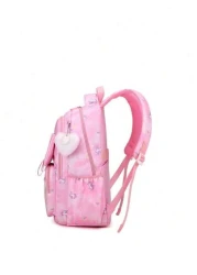 Large Capacity Shockproof Multi Layer Children s Backpack Waterproof Schoolbag With Pendant Decoration Printed Unicorn Pattern Shoulder Bag