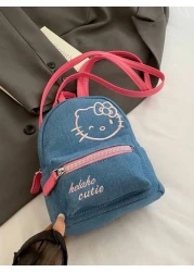 Sanrio حقيبة كتف براحة الكتف مصممة بطريقة حديثة، 2025 برودة التطريز القطة والقلب، حقيبة كتف جذابة بسعة كبيرة، عصري