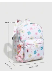 حقيبة ظهر كرتونية بطبعات ملونة متباينة ، حقيبة مدرسية ناعمة متعددة الاستخدامات ، حقيبة كتب كبيرة السعة ، حقيب