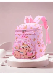 1pc Zipper Opening And Closing Stylish Cartoon Style Capybara Small Backpack Suitable For Height Of About 94 110cm Suitable For Any Occasion Lightweight Travel Backpack Comfortable And Adjustable Shou
