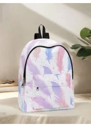 1pc Cute Duck Pattern Pocket Backpack Zipper Closure Pocketed Backpack Stylish For Boys And Girls Suitable For School And Outdoor Activities