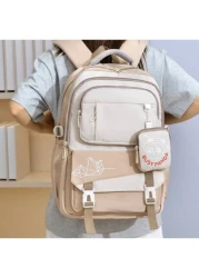 حقيبة ظهر مطبوعة برسوم كرتونية للطالبات بالمرحلة الثانوية أو الجامعية، حقيبة سفر تخفض الوزن