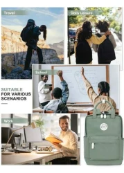 20L Simplicity School Backpack For Teenager Leisure Computer Backpack Fit 14inch Notebook 12 9inch Pad Carry On Backpack With Multi Pocket Lightweight Laptop Backpacks With Laptop Interlayer For Girl