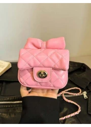 حقيبة كتف رسول مربعة صغيرة جميلة بتصميم رائج جديد بسلسلة ماسية مقرصنة،حقيبة كتف جذابة بقيمة عالية بلون طازج،