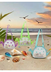 Colorful Dinosaur Shaped Beach Bag For Youngsters Lightweight Foldable With Adjustable Strap Mesh Pocket Zip Closure Dinosaur Shaped Beach Bag Outdoor Storage Bag Cute Travel Shoulder Bag Dinosaur Sha