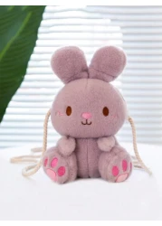 حقيبة كتف/حقيبة جسم ناعمة على شكل أرنب، حقيبة سفر