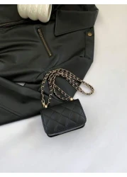 1PC New Mini Square Bag Girl Handbag Diamond Pattern Stitching Shoulder Bag Woven Chain Bag Flip Small Bag Cute Diagonal Cross Body Bag Accessories Bag