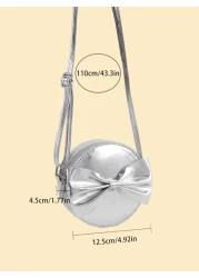 قطعة واحدة حقيبة كروسبودي صغيرة بشكل دائري، بريبون، أسلوب أميرة، تناسب الملابس، هدية عيد الميلاد للفتيات