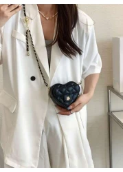 Fashionable Cute Mini Heart Embroidered Pouch Bag Small Crossbody Coin Purse Mainly For Hanging Decorations Relatively Small Capacity Low Practicality