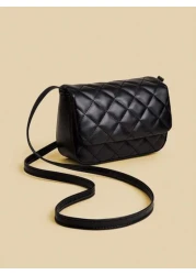 1pc Rhombic Quilted Square Simple Flap Shoulder Messenger Bag Suitable For Daily Party Travel Birthday Gift
