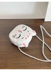 حقيبة كتف صغيرة أنيقة للفتاة الصغيرة مصنوعة من الجلد ومزينة بسحاب مناسبة للاستخدام اليومي في جميع الفصول