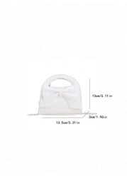 1 حقيبة كتف ذات عقدة الفراشة مصنوعة من مواد جلدية اصطناعية بقفل مغناطيسي، مناسبة للفتيات للتسوق والحفلات والا