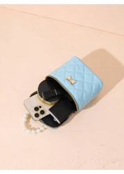 حقيبة يد مزيفة اللؤلؤ ، حقيبة كتف مطرزة متكتّلة ، حقيبة جسم عبر ، ديكور عتاد فراشة ، محفظة نقود ، مناسبة للاستخ