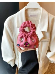 New Mini Cloud Bag Princess Diamond Handbag Clutch Shoulder Bag Diamond Evening Bag