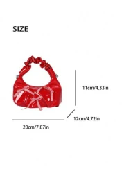 1pc Sweet Handbag Pu Zipper Opening And Closing Niche Design New Ballet Style Pleated Cloud Handbag Crossbody Bag Exquisite And Versatile Suitable For Daily Travel Shopping And Taking Pictures It Is A