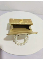 حقيبة يد جديدة على شكل فراشة مرصعة باللؤلؤ للأطفال، هدية عطلة نهاية الأسبوع، محفظة أنيقة على شكل قفل فراشة من