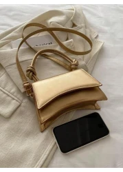 1pc New All Match Fashion Simple And Beautiful Solid Color Handbag Shoulder Crossbody Small Square Bag For Girls Cute Dopamine Mini Wallet Lipstick Bag For Girls Small Fragrance Style Princess Handbag