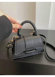 A Mini Niche Elegant Pu Material Solid Color Simple Casual And Versatile Flip Handbag Lipstick Bag That Can Be Worn On One Shoulder Across The Body Suitable For Daily Use Going Out Traveling Vacationi