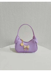 حقيبة يد مزينة بعقدة اللؤلؤ للأطفال، حقيبة كتف هدية فاخرة عصرية للبنات، محفظة صغيرة أميرة