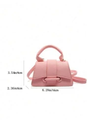 1pc Pu Magnetic Buckle Fashion Solid Color Lychee Pattern Handbag Niche Design Stylish Shoulder Crossbody Bag Suitable For Various Occasions Adjustable Shoulder Strap Is Versatile And Not Fussy Suitab