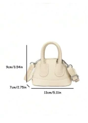1pc Ins Fashion Girl s Bag 2025 New Cute Candy Color Mini Shell Bag Litchi Pattern Pu Messenger Bag Suitable For Daily Use
