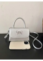 A Mini Casual Versatile Fashionable And Simple Cross Body Bag With A Diamond Shaped Bow Lipstick Suitable For Daily Use Going Out Shopping Dating Coin Purse That Can Be Worn On One Shoulder Or Across