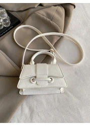 1pc Lychee Pattern Stylish Drawstring Handbag Niche Design Elegant Crossbody Small Square Bag Casual Versatile Large Capacity Internal Space Is Very Spacious Suitable For Daily Use