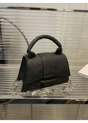 1pc Retro Korean Style Handbag Personalized Fashion Simple Temperament Shoulder Crossbody Small Square Bag Pu Material Magnetic Buckle Closure Adjustable Shoulder Strap Suitable For Teenagers Shopping