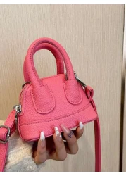 1pc Litchi Pattern Small Shell Children s Candy Color Mini Crossbody Lipstick Bag Crossbody Coin Purse Comfortable Fabric Light And Compact The Internal Space Is Very Open Suitable For Daily Use When