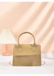 حقيبة يد للبنات بنمط التمساح وحزام سلسلة للكتف ،مثالية للاستخدام اليومي و الحفلات وهدايا عيد الأم