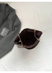 Fashion Metallic Deer Hanging Ornament High Capacity Chain Shoulder Bag Crossbody Bag Handheld Bag Featuring Rhinestone Flower Vintage Floral Pattern Casual Tote Suitable For Office Commuting Outdoors