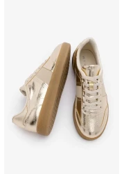 Marjin حذاء رياضي نسائي ذهبي اللون - حذاء رياضي ريترو