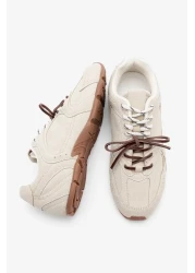 Marjin Beige Suede Women's Sneakers - Double Lace-Up Sports Shoes