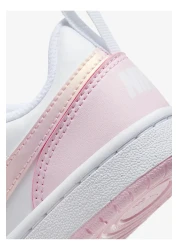 Nike White - Pink Girl's Walking Shoes DV5457-105 COURT BOROUGH LOW PS