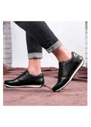 Ducavelli أحذية يومية رجالية من الجلد الطبيعي المبهرج، أحذية كاجوال، أحذية جلدية 100%، 4 مواسم