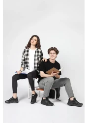 Jump 26636 حذاء رياضي صيفي رجالي أسود مريح للمشي والجري