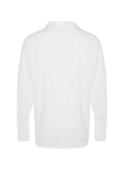  Collection Apaş Collar White Oversize Linen Look Summer Shirt - TMNSS23GO00053